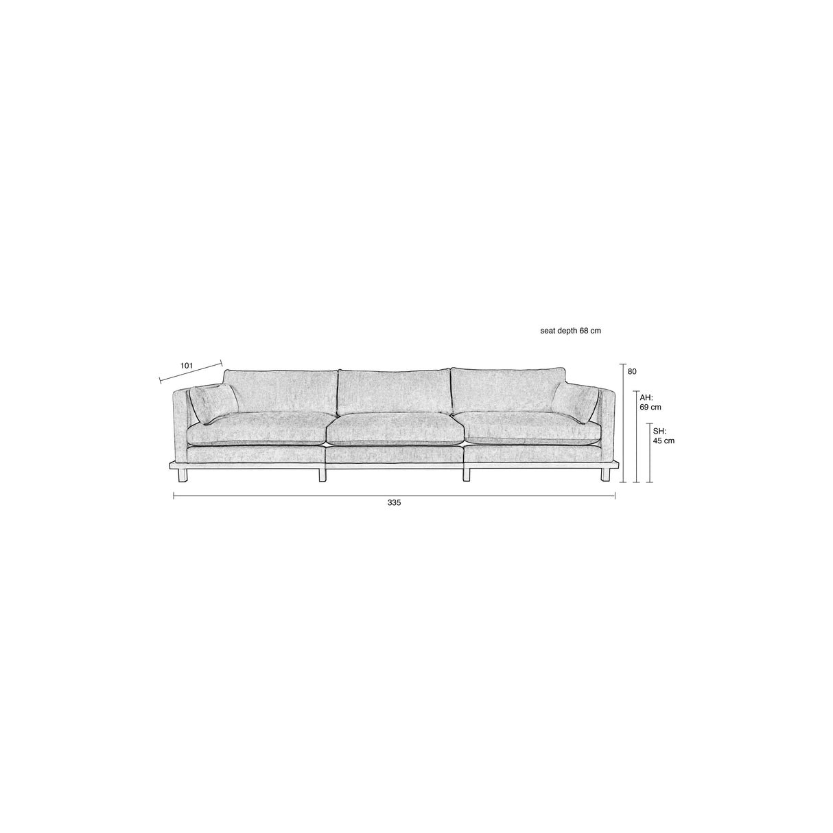 Blossom Sofa 4,5-Sitzer Moos 335x101cm von Zuiver – Produktbild 8