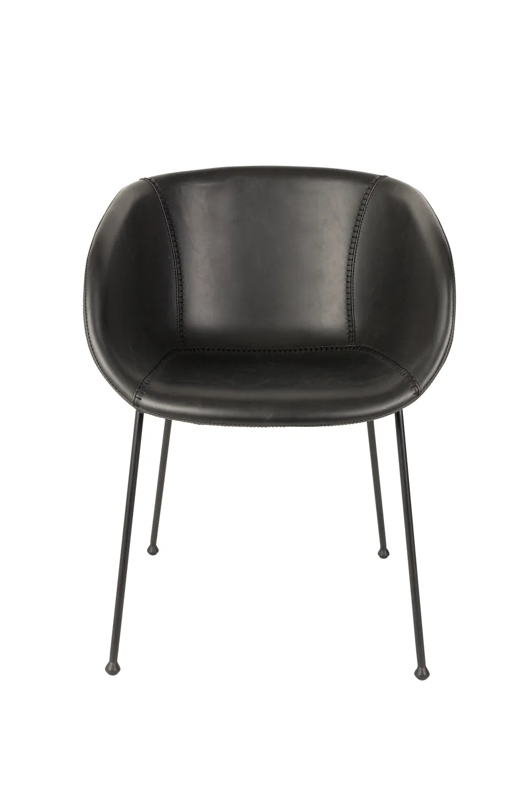 Essstuhl Feston aus PU-Leder in Schwarz, 56.5×55×77 cm von Zuiver – Produktbild 2