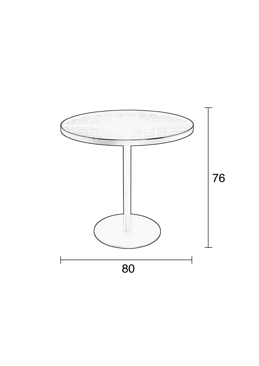 Gartentisch Albert Garden Bistro aus Aluminium, mit Glasplatte, 80x80x76 cm von Zuiver – Produktbild 13