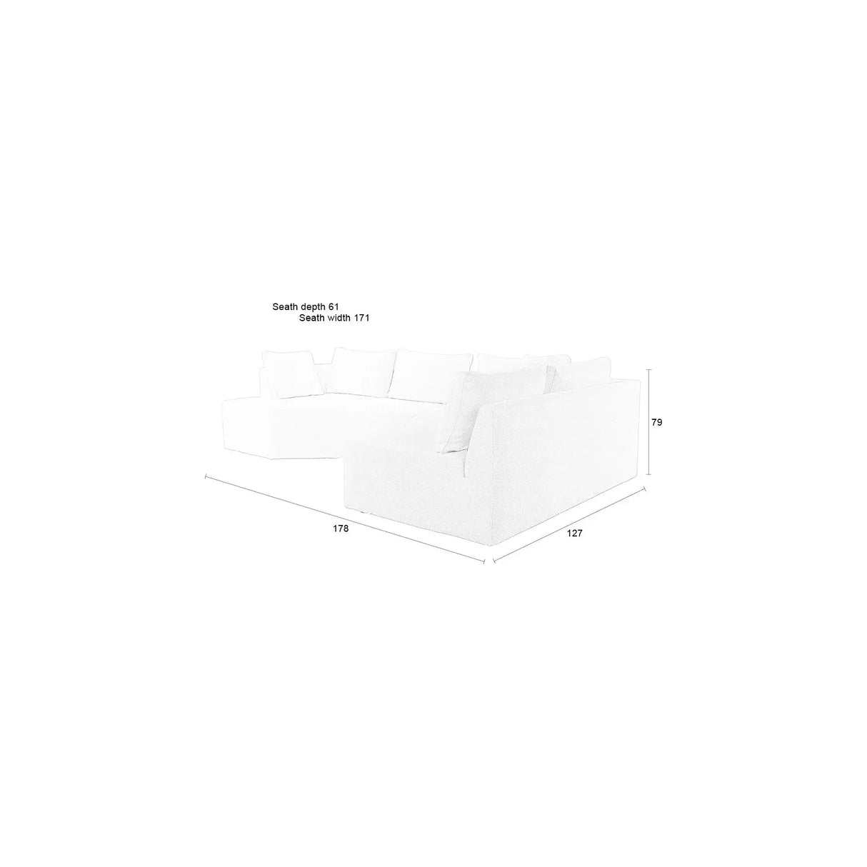 Prosper Sofa Rechts Cappuccino 355x126cm von Zuiver – Produktbild 9