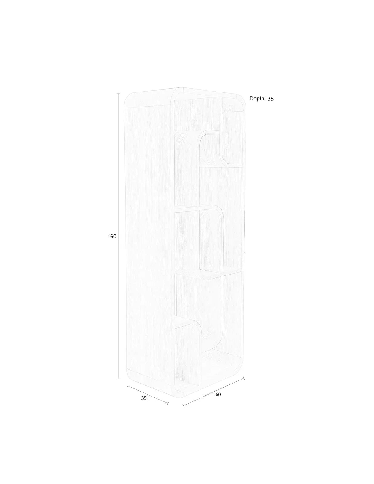 Seven Regal Natur 60x35x160 cm von Zuiver – Produktbild 12