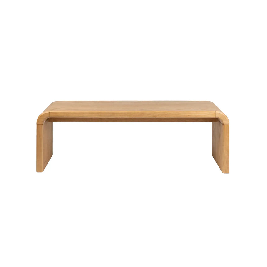 Sitzbank Brave aus Eichenfurnier und Gummibaumholz in Braun, 140×38×45 cm - ZEN ZONE Furniture