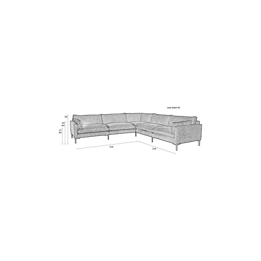 Sommer Sofa 7-Sitzer Creme 318x318cm von Zuiver – Produktbild 8