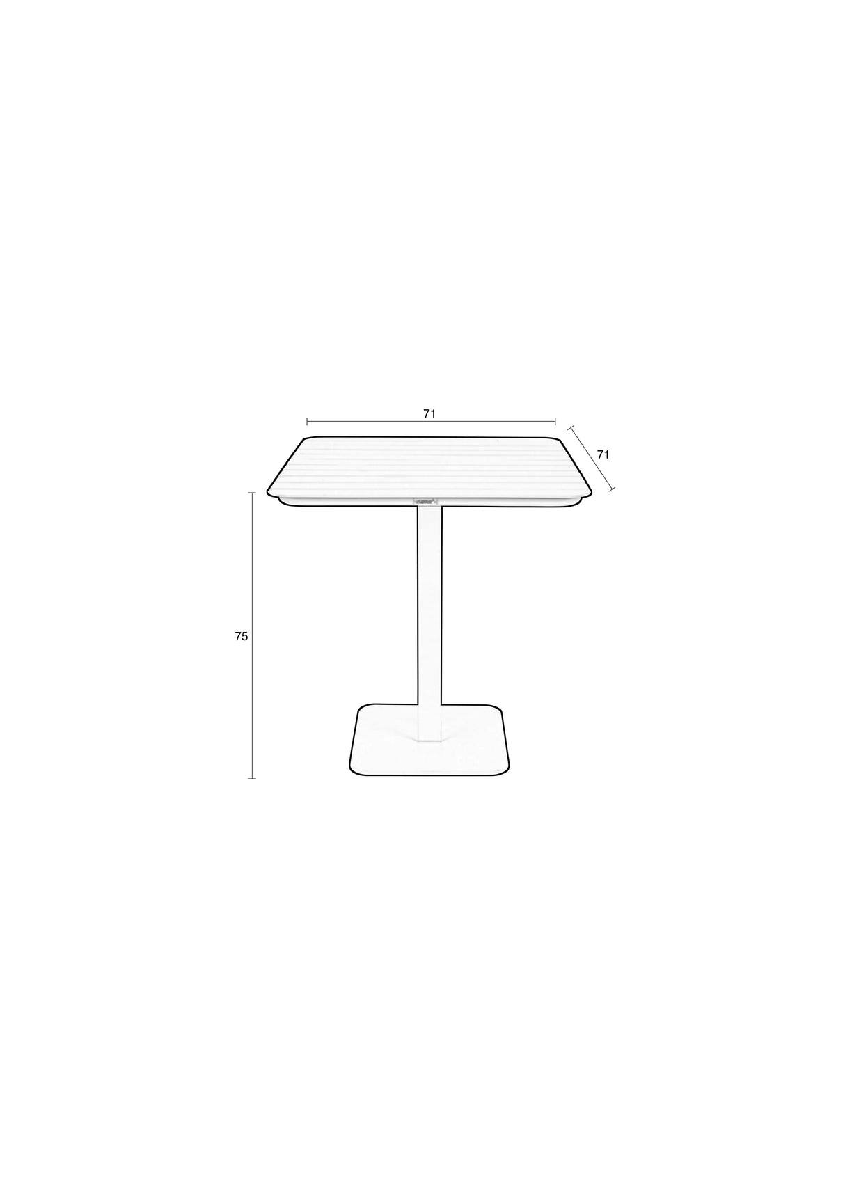 Vondel Bistro Garten Tisch 71x71 Grün von Zuiver – Produktbild 7