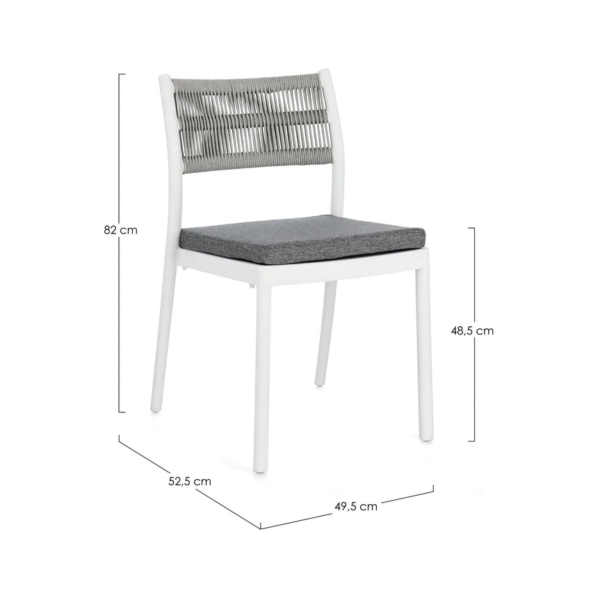 Alvin Stuhl mit Kissen Weiss/Hellgrau - ZEN ZONE Furniture