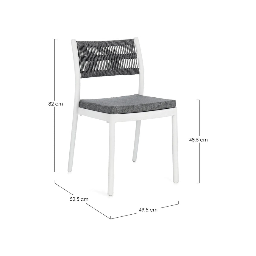 Alvin Stuhl mit Kissen Weiss/Dunkelgrau - ZEN ZONE Furniture