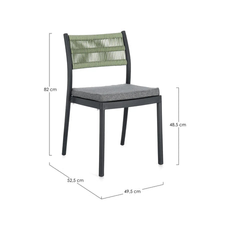 Alvin Stuhl mit Kissen Charcoal/Grün - ZEN ZONE Furniture