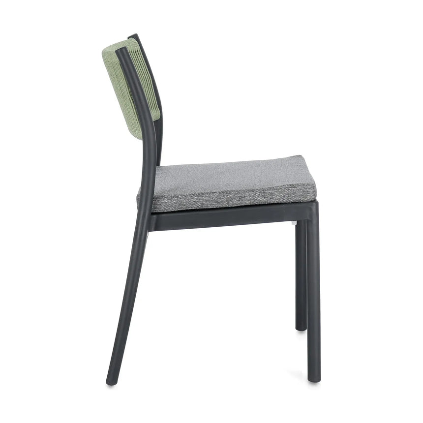 Alvin Stuhl mit Kissen Charcoal/Grün - ZEN ZONE Furniture