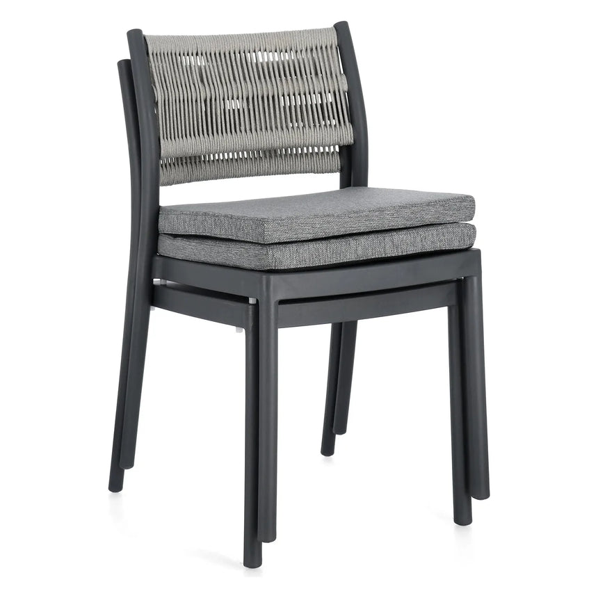 Alvin Stuhl mit Kissen Anthrazit/Hellgrau - ZEN ZONE Furniture