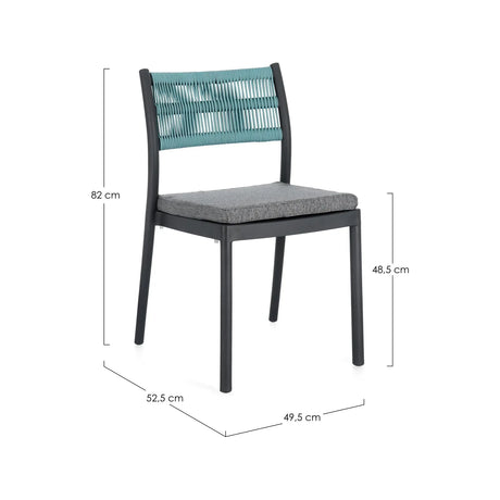 Alvin Stuhl mit Kissen Charcoal/Avio - ZEN ZONE Furniture