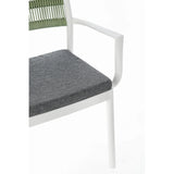 Alvin Stuhl mit Armlehne und Kissen Weiss/Grün - ZEN ZONE Furniture