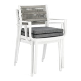 Alvin Stuhl mit Armlehne und Kissen Weiss/Hellgrau - ZEN ZONE Furniture
