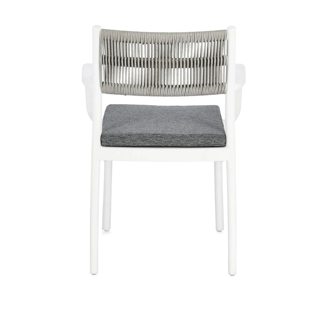 Alvin Stuhl mit Armlehne und Kissen Weiss/Hellgrau - ZEN ZONE Furniture
