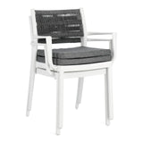 Alvin Stuhl mit Armlehne und Kissen Weiss/Dunkelgrau - ZEN ZONE Furniture