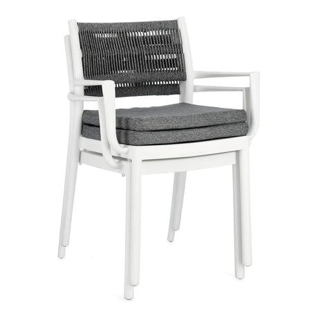 Alvin Stuhl mit Armlehne und Kissen Weiss/Dunkelgrau - ZEN ZONE Furniture