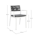 Alvin Stuhl mit Armlehne und Kissen Weiss/Dunkelgrau - ZEN ZONE Furniture