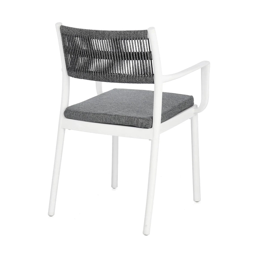Alvin Stuhl mit Armlehne und Kissen Weiss/Dunkelgrau - ZEN ZONE Furniture