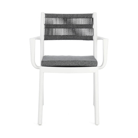 Alvin Stuhl mit Armlehne und Kissen Weiss/Dunkelgrau - ZEN ZONE Furniture