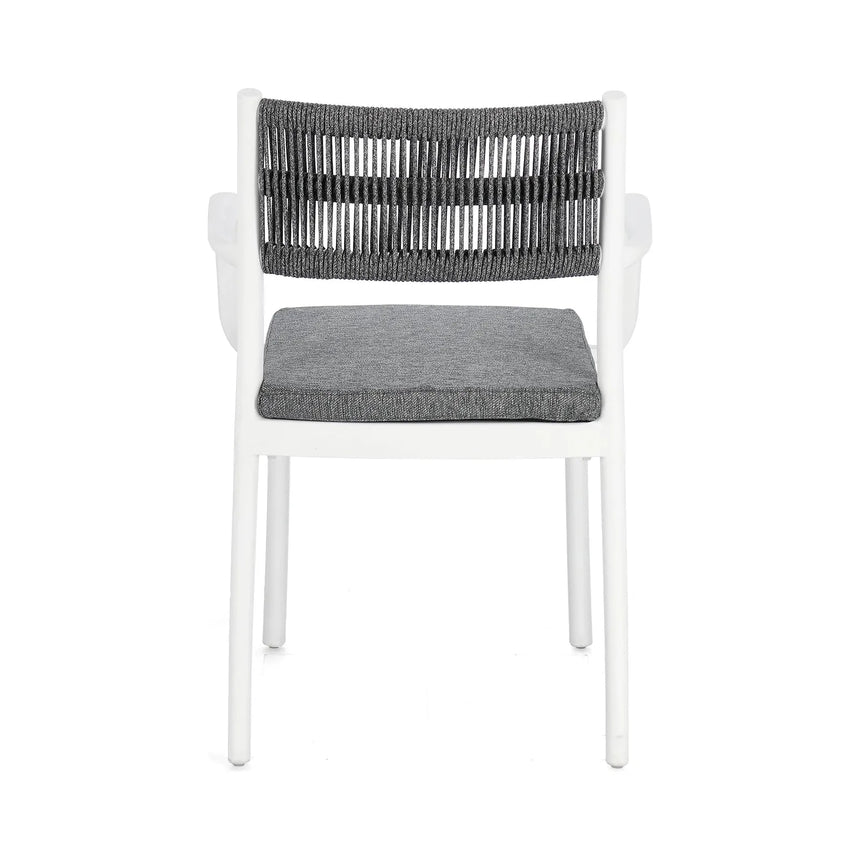 Alvin Stuhl mit Armlehne und Kissen Weiss/Dunkelgrau - ZEN ZONE Furniture