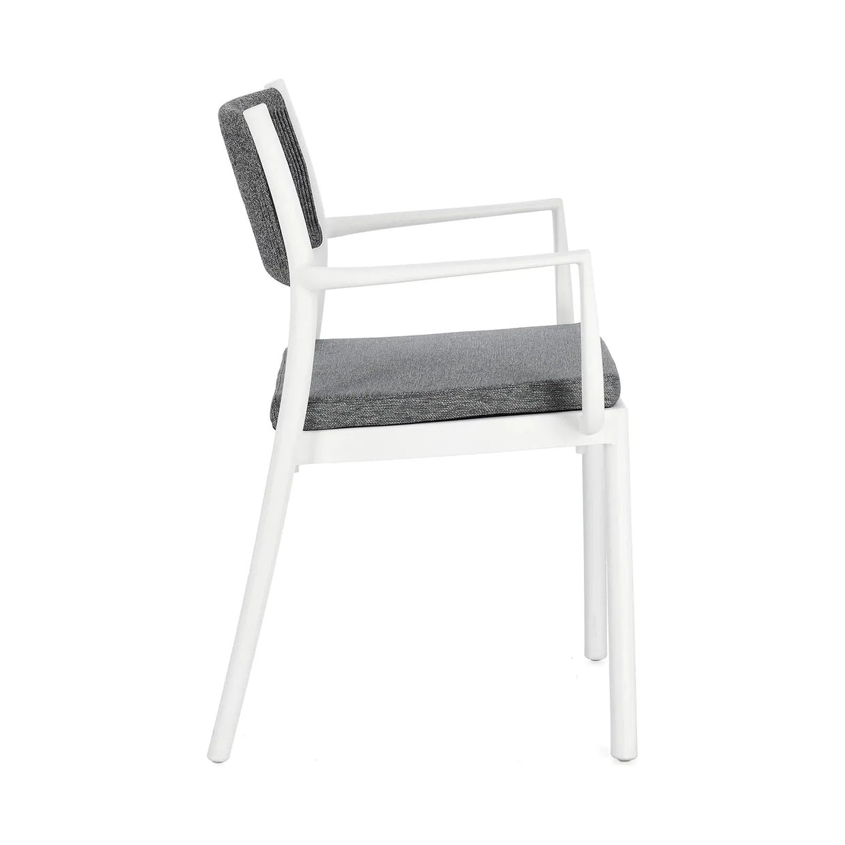 Alvin Stuhl mit Armlehne und Kissen Weiss/Dunkelgrau - ZEN ZONE Furniture