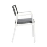 Alvin Stuhl mit Armlehne und Kissen Weiss/Dunkelgrau - ZEN ZONE Furniture
