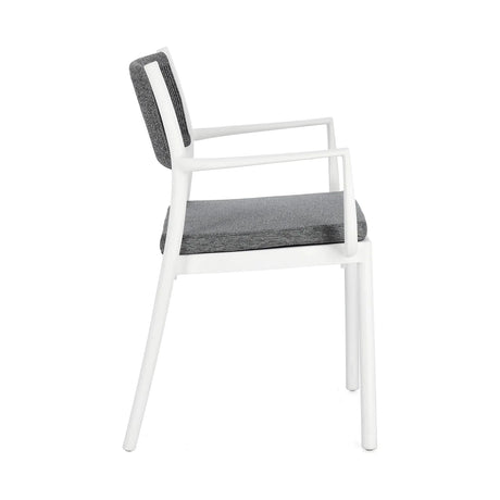 Alvin Stuhl mit Armlehne und Kissen Weiss/Dunkelgrau - ZEN ZONE Furniture