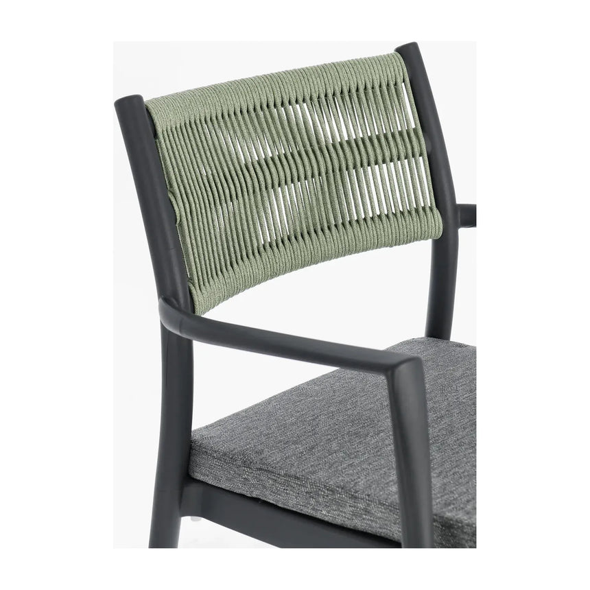 Alvin Stuhl mit Armlehne und Kissen Anthrazit/Gold - ZEN ZONE Furniture