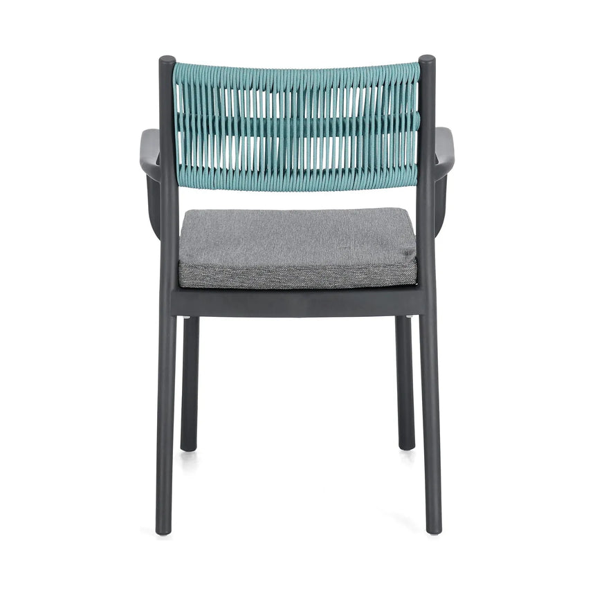 Alvin Stuhl mit Armlehne und Kissen Charcoal/Avio - ZEN ZONE Furniture