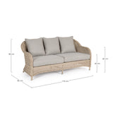 Garten-Sofa 3-Sitzer mit Kissen Aditya New - ZEN ZONE Furniture
