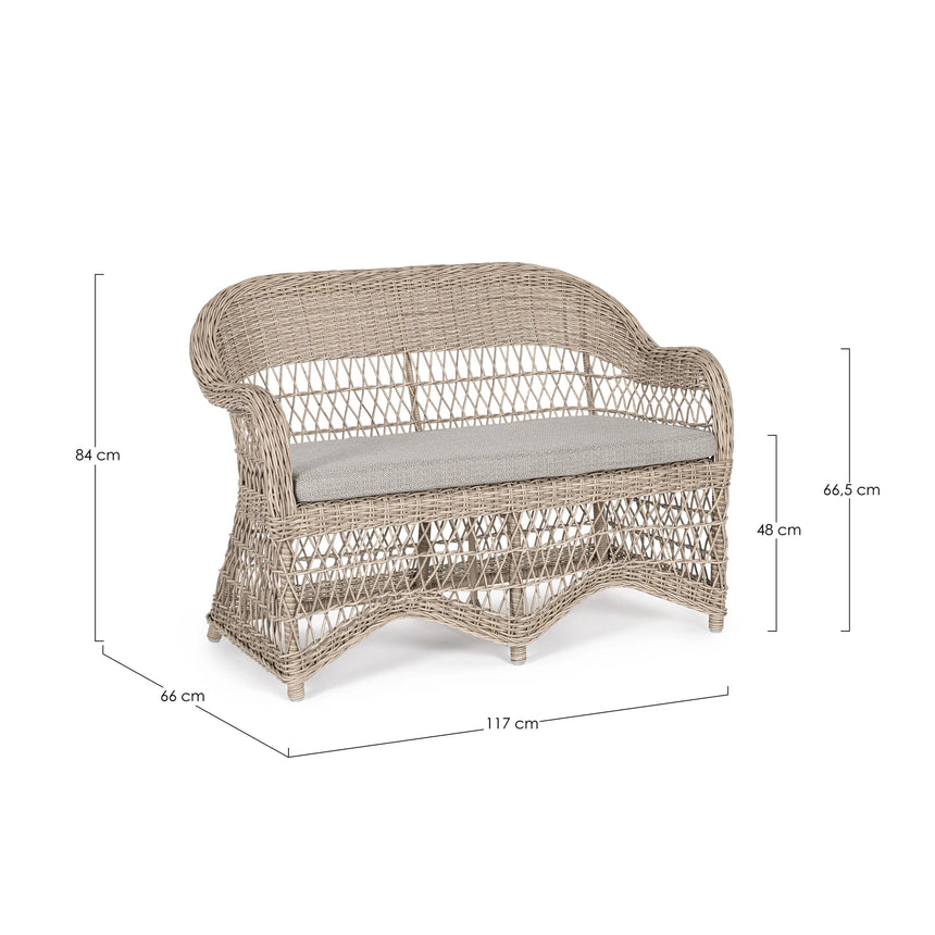 Garten-Sofa 2-Sitzer mit Kissen Jupiter New - ZEN ZONE Furniture