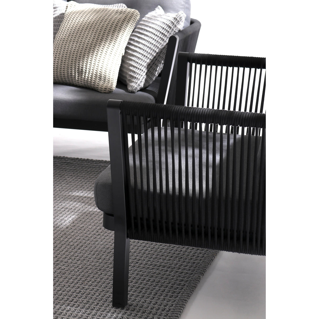 Outdoor Sofa 3 Plätze mit Kissen Makatea Schwarz XK04 - ZEN ZONE