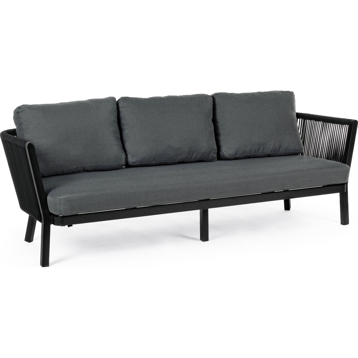Outdoor Sofa 3 Plätze mit Kissen Makatea Schwarz XK04 - ZEN ZONE