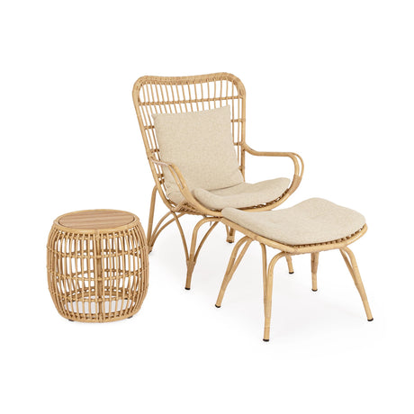 Outdoor Lounge-Sessel mit Kissen mit Fußstützen Maela - ZEN ZONE Furniture