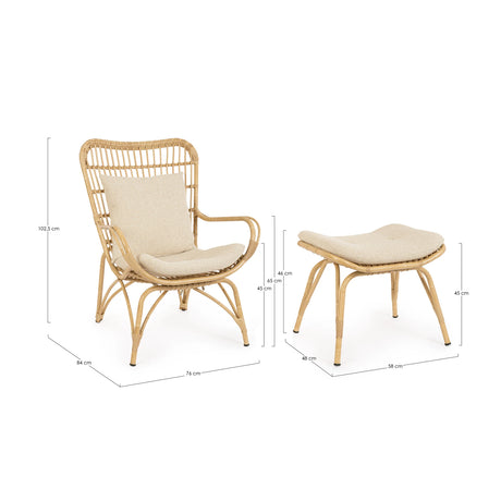 Outdoor Lounge-Sessel mit Kissen mit Fußstützen Maela - ZEN ZONE Furniture