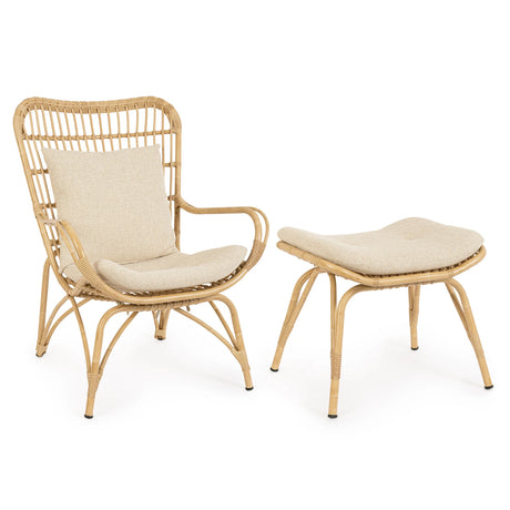 Outdoor Lounge-Sessel mit Kissen mit Fußstützen Maela - ZEN ZONE Furniture