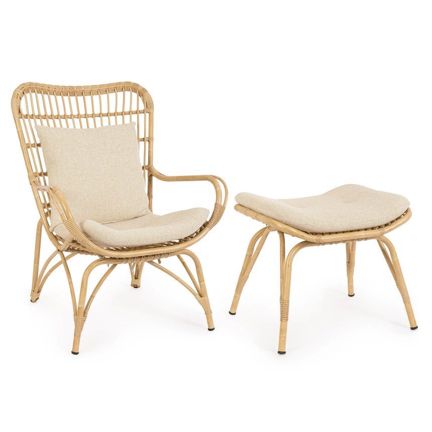 Outdoor Lounge-Sessel mit Kissen mit Fußstützen Maela - ZEN ZONE Furniture