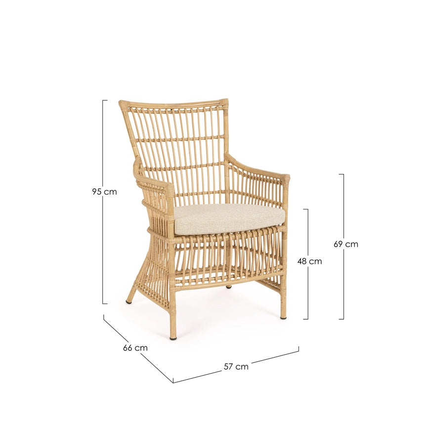 Gartenstuhl mit Armlehne und Kissen Adelma - ZEN ZONE Furniture