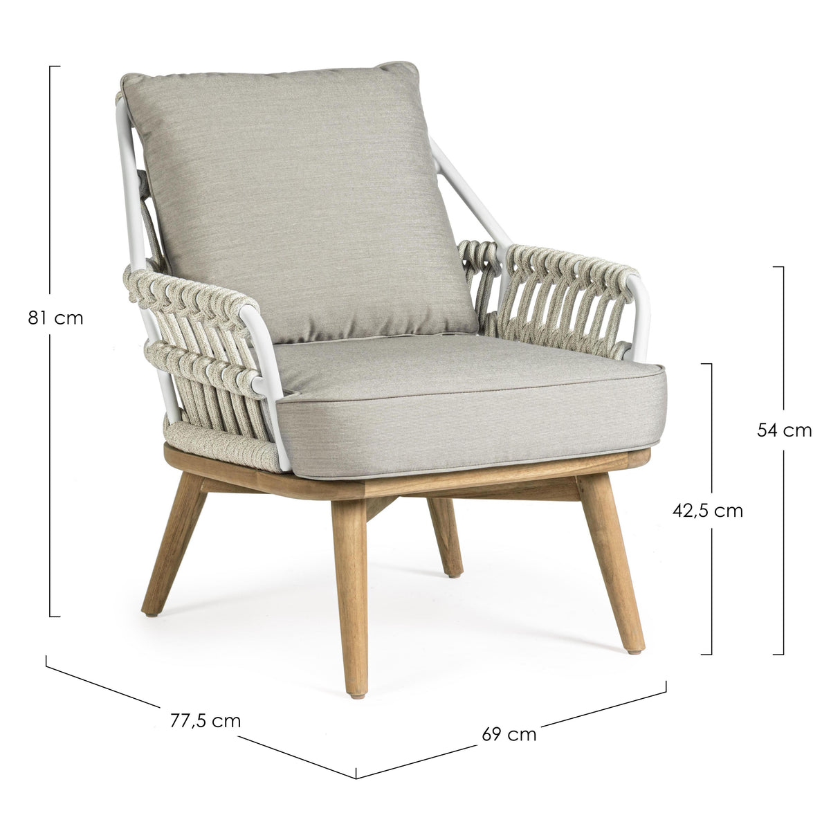 Outdoor Sessel Kera mit Kissen - ZEN ZONE
