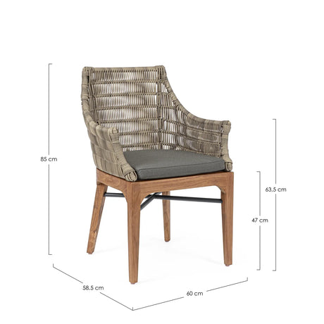 Gartenstuhl Keilani mit Kissen - ZEN ZONE Furniture