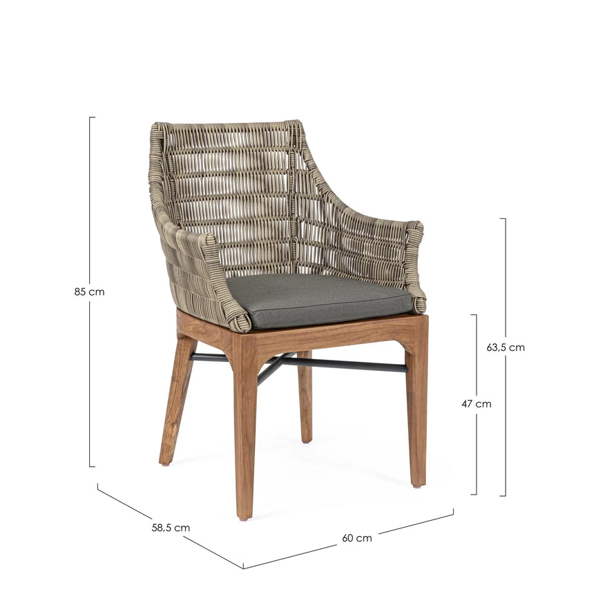 Gartenstuhl Keilani mit Kissen - ZEN ZONE Furniture