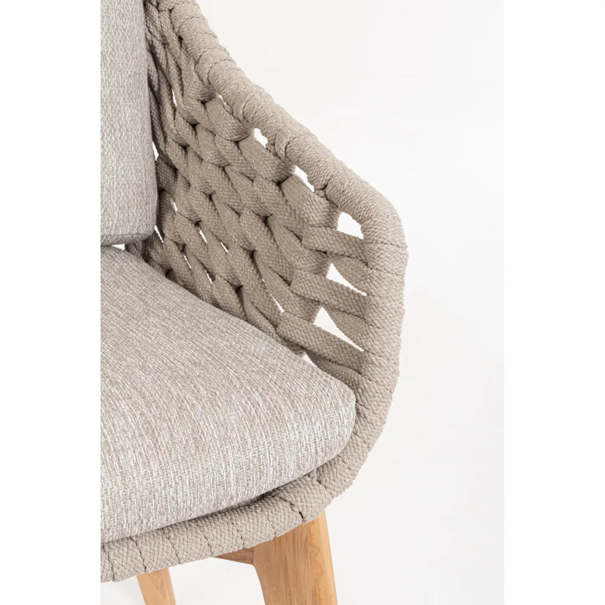 Gartenstuhl mit Armlehne und Kissen Tamires Beige - ZEN ZONE Furniture