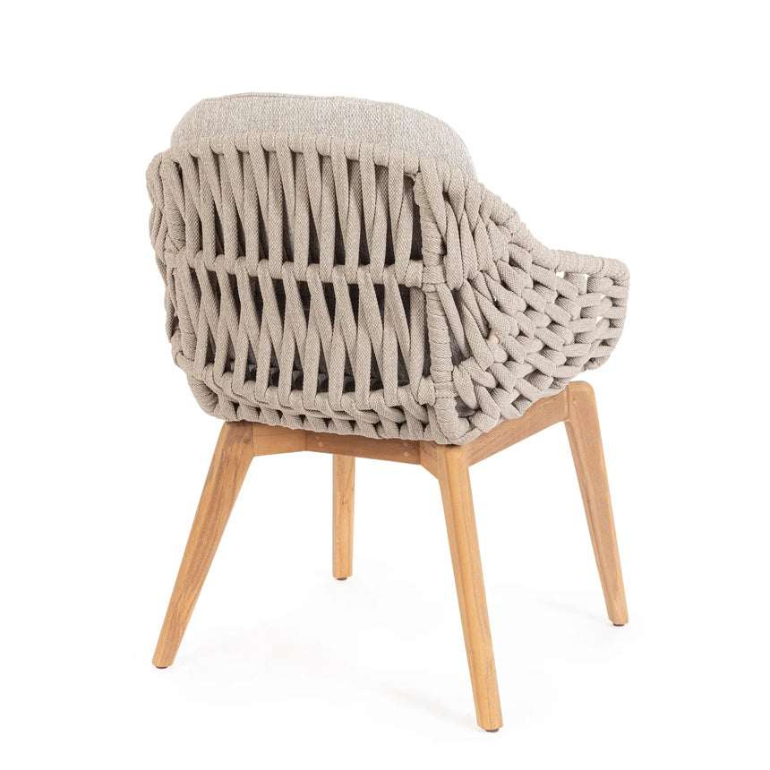 Gartenstuhl mit Armlehne und Kissen Tamires Beige - ZEN ZONE Furniture