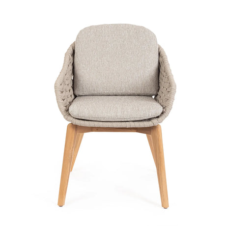 Gartenstuhl mit Armlehne und Kissen Tamires Beige - ZEN ZONE Furniture