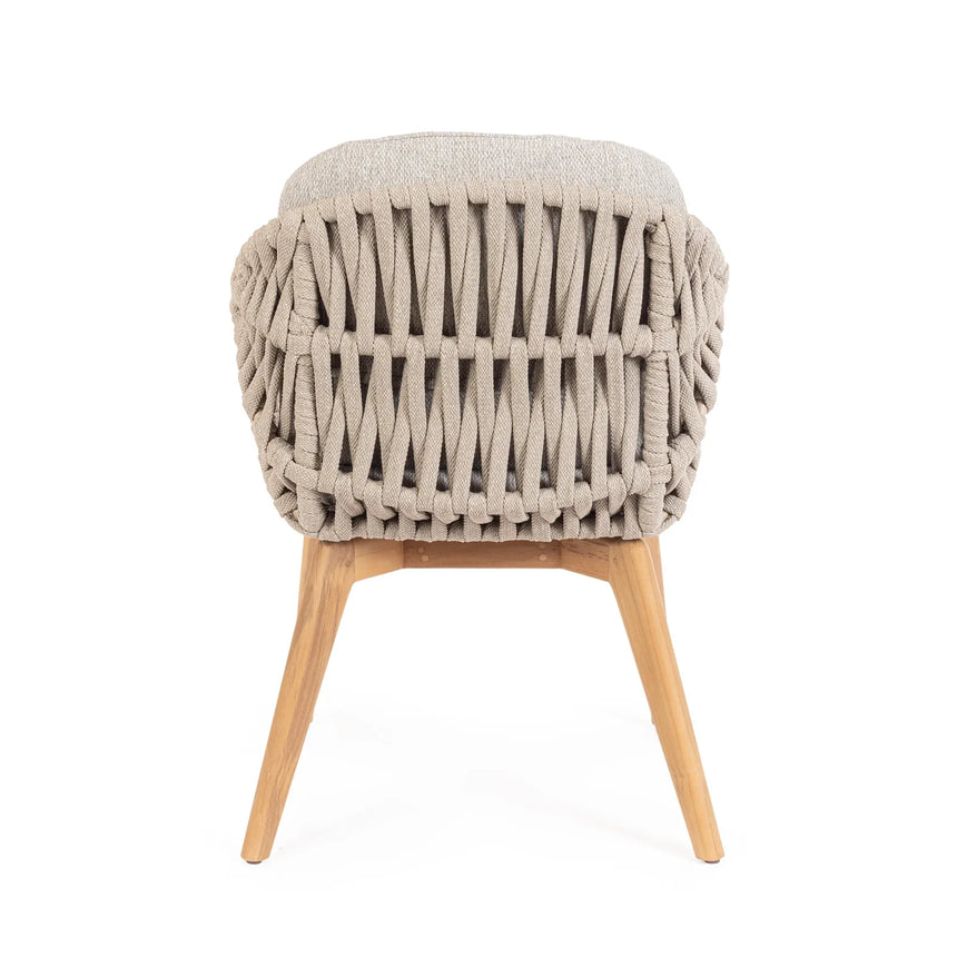Gartenstuhl mit Armlehne und Kissen Tamires Beige - ZEN ZONE Furniture