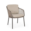 Gartenstuhl Ivissa mit Armlehnen aus Seil Anthrazit - ZEN ZONE Furniture
