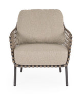 Outdoor Sessel Ivissa mit Armlehnen aus Seil Anthrazit - ZEN ZONE Furniture