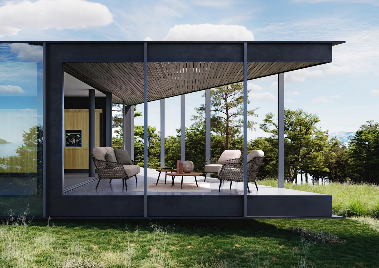 Outdoor Sofa 2/3-Sitzer Ivissa aus Seil Anthrazit 166x85 cm - ZEN ZONE Furniture