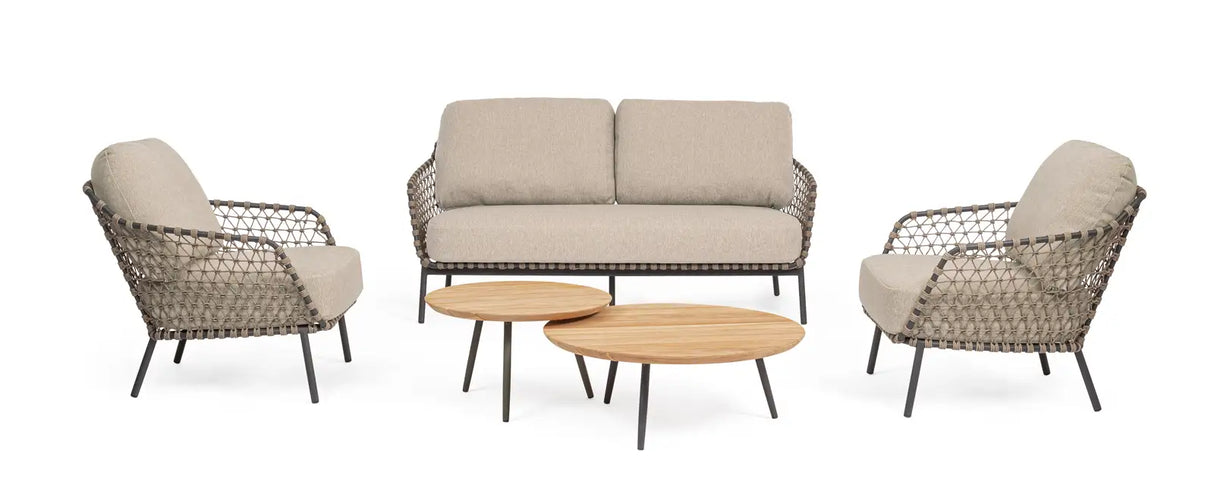Outdoor Sofa 2/3-Sitzer Ivissa aus Seil Anthrazit 166x85 cm - ZEN ZONE Furniture