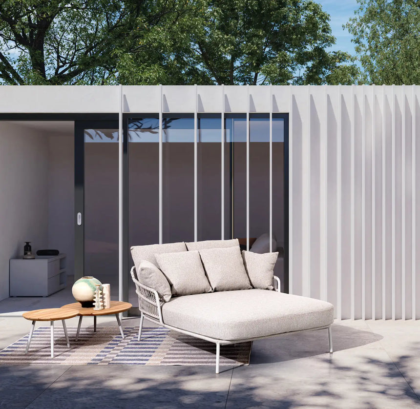 Outdoor Couchtisch 2er-Set Teakholz Talaia D50-D70 Frostig - ZEN ZONE Furniture