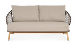 Outdoor Sofa 2/3-Sitzer Eularia aus Aluminium, Seil und Teakholz - ZEN ZONE Furniture